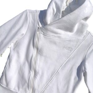 NEW The North Face Asymmetrical Zip Hoodie Womens L White Pullover Jacket NWOT